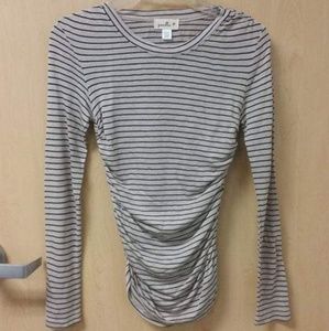 Anthropologie Puella long sleeve ruched striped shirt XXSP